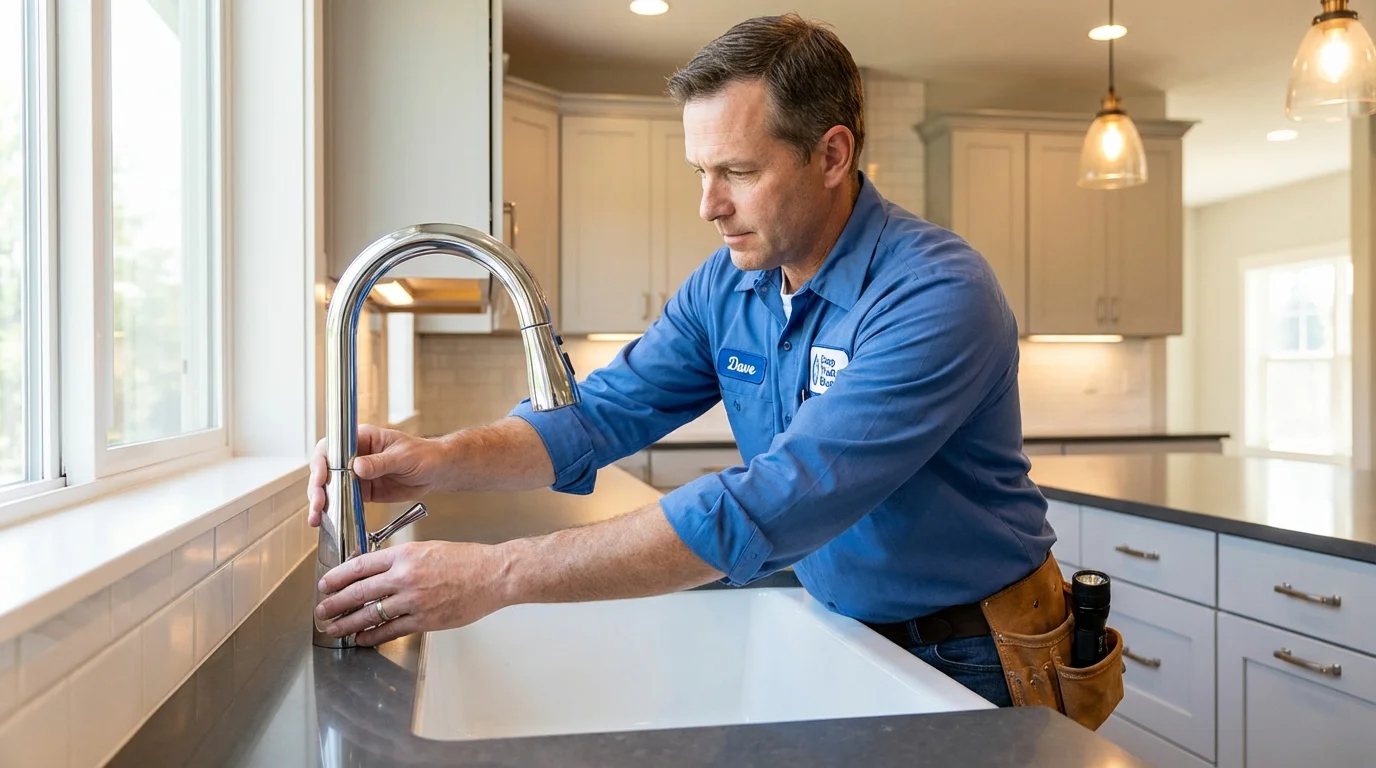 Kitchen faucet installation by Johns Plumbing LLC in Dunkirk